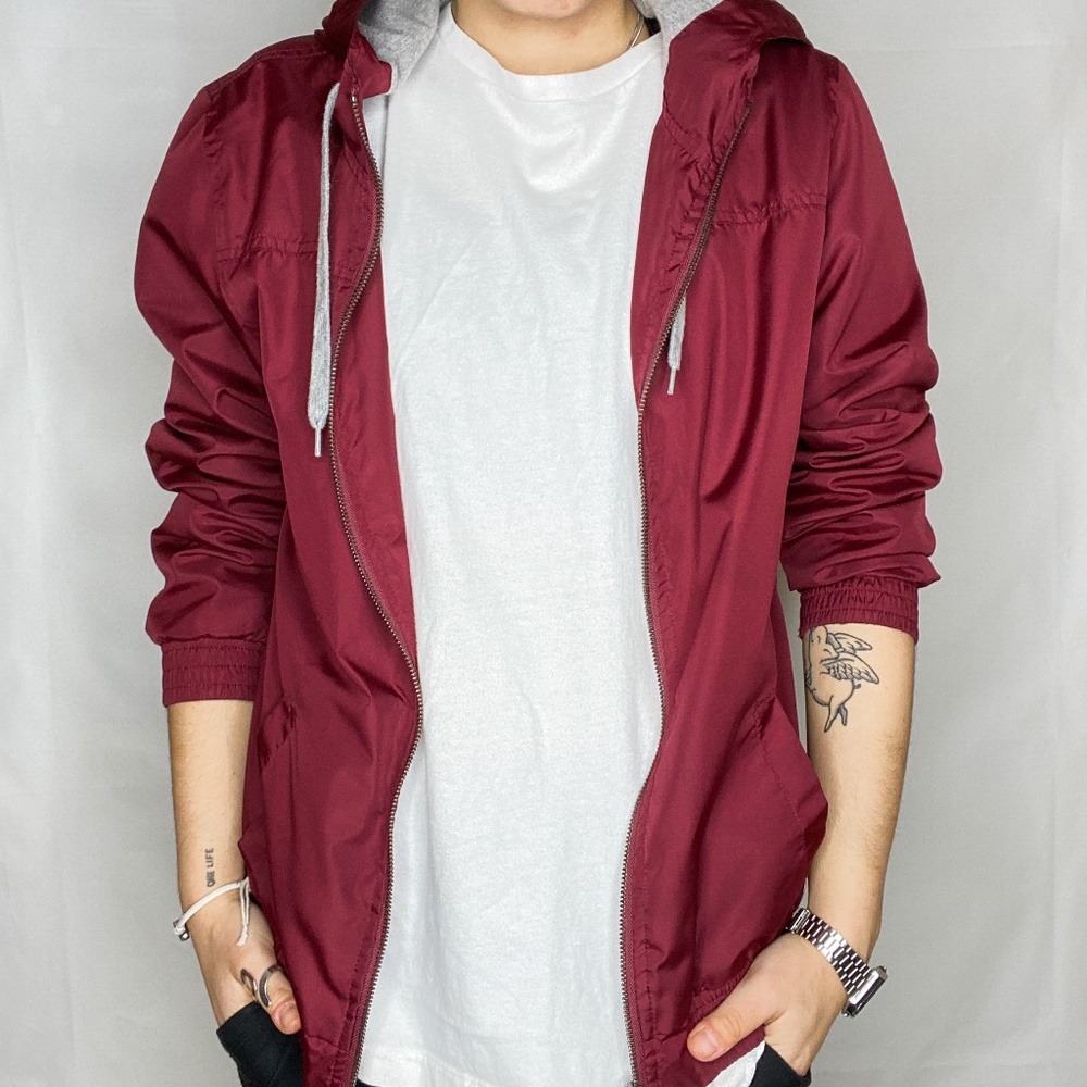 Zine Maroon Zip-Up Jacket